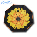 Compacto Vinilo Negro UPF&gt; 50 Anti-UV Travel Mini Sun Rain Umbrella para Mujeres Damas Niñas